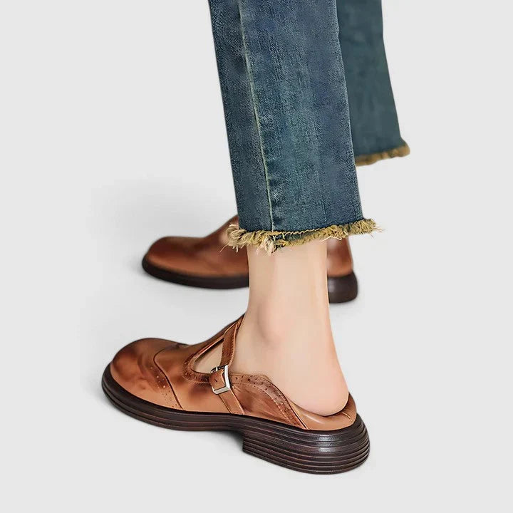 Tabitha | Women's Leather-look T-Strap Ankle Boots - Everyday Casual Boots