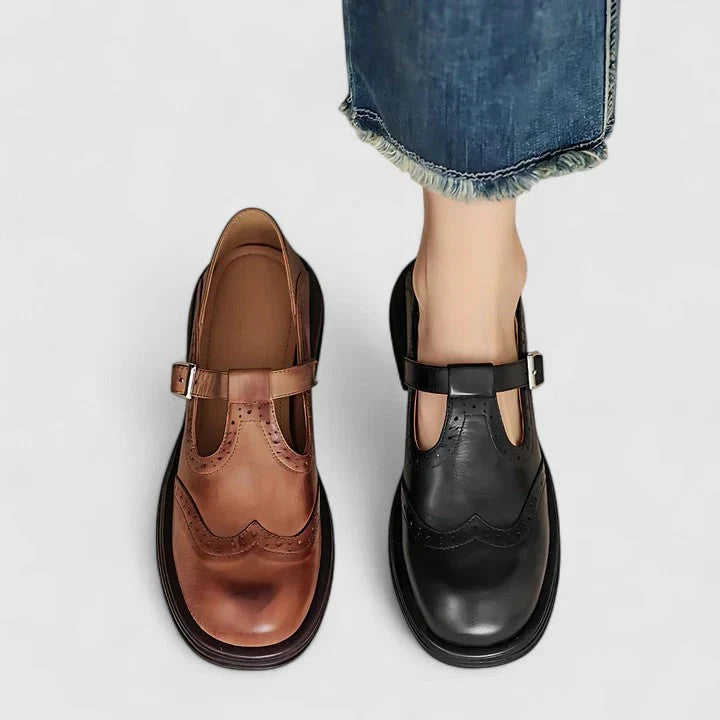 Tabitha | Women's Leather-look T-Strap Ankle Boots - Everyday Casual Boots