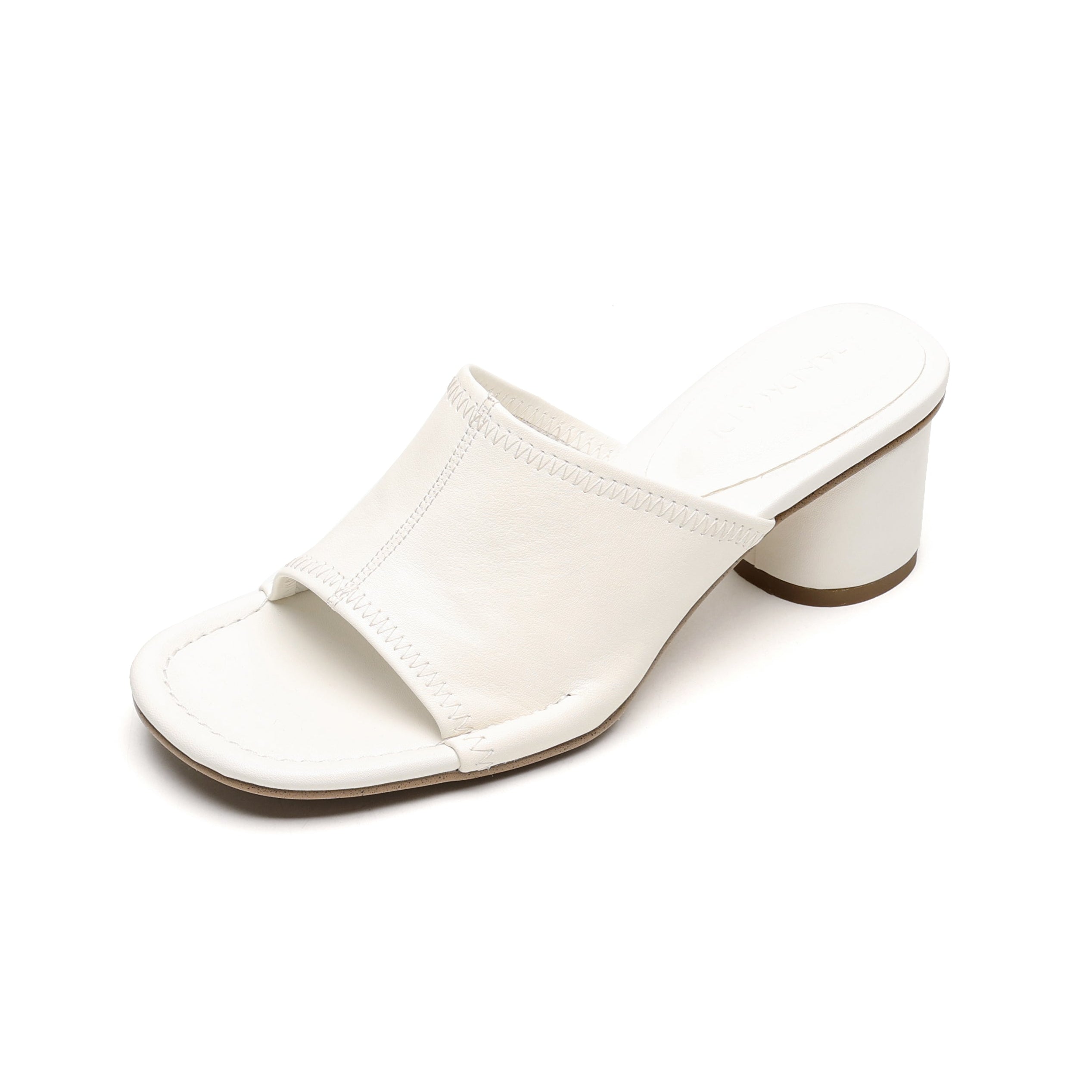 Camilla | Women's synthetic leather Block Heel Mules - Open-Toe Summer Sandals