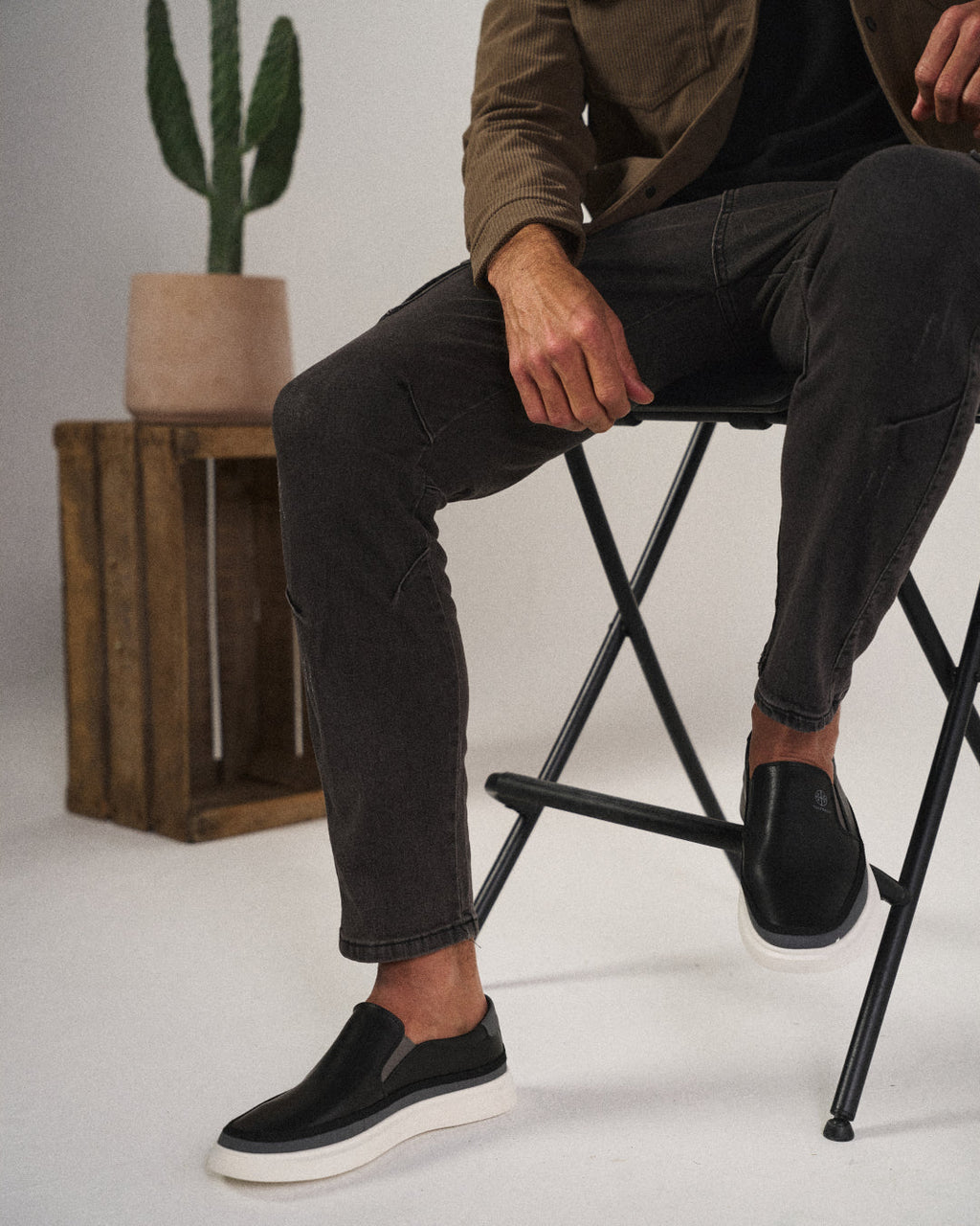 Toby | Men's faux leather Slip-On Trainers - Casual Everyday Shoes