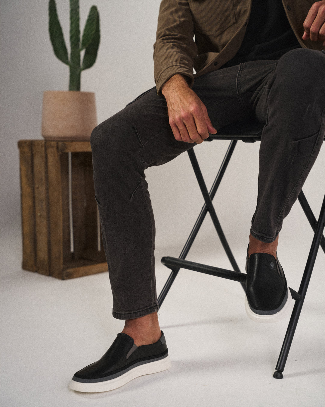 Toby | Men's faux leather Slip-On Trainers - Casual Everyday Shoes