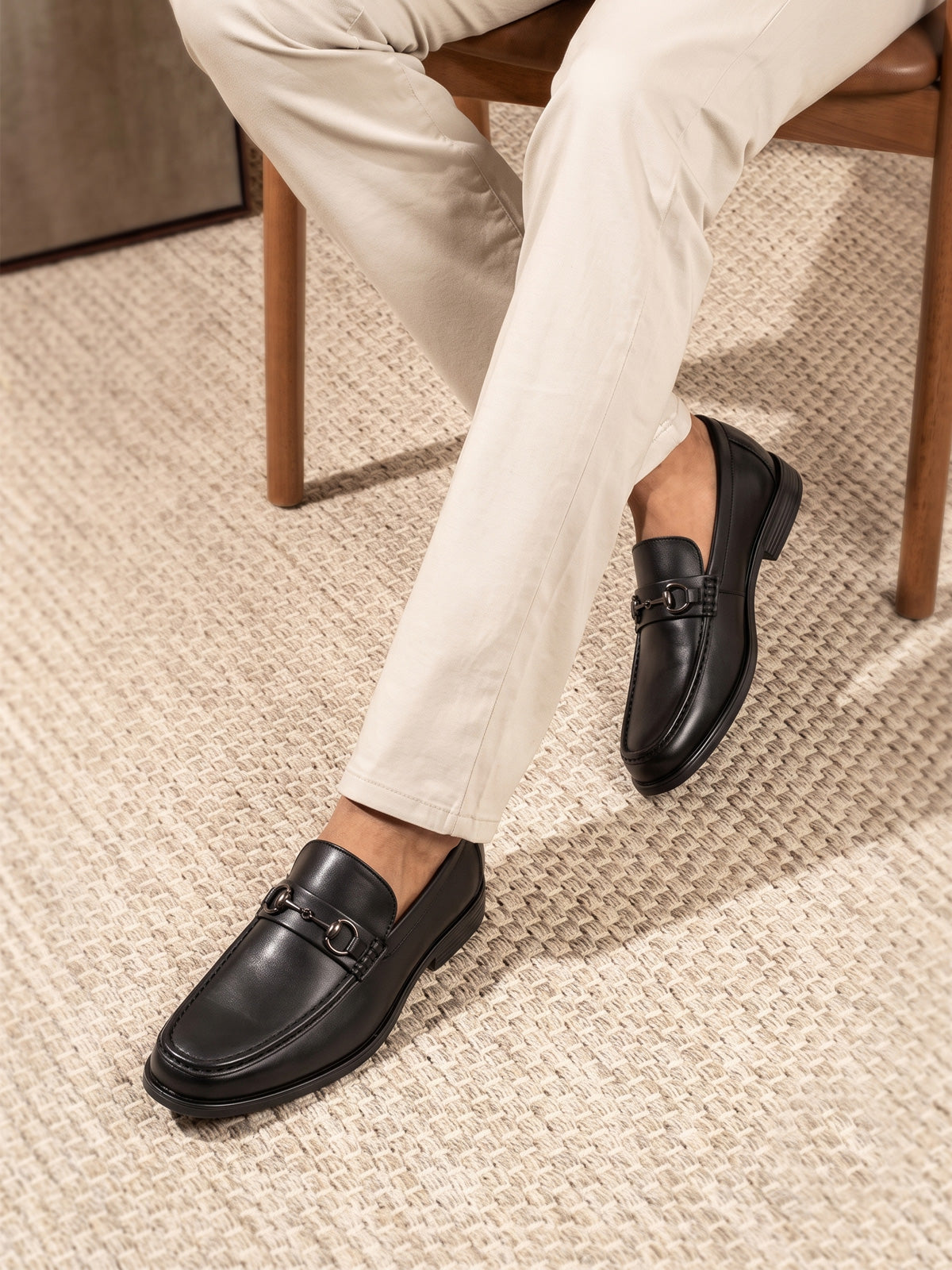 Winston | Men's Leather-Look Horsebit Loafers - Smart Casual Slip-On Shoes