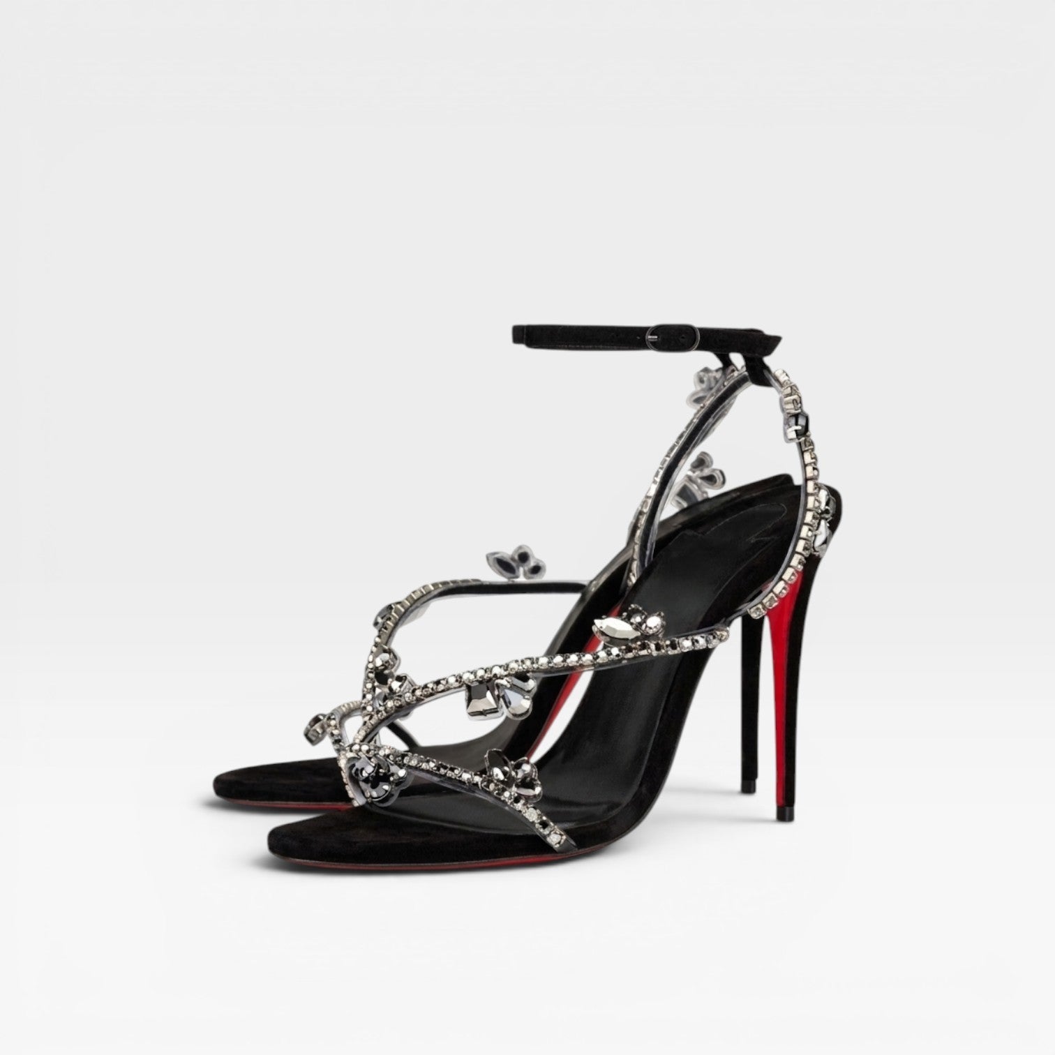 Aurelia | Women's Crystal Strappy Stiletto Heels – Elegant Evening Sandals