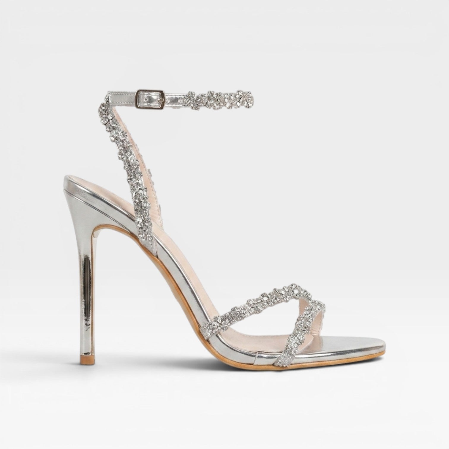 Isolde | Women's Diamanté Stiletto Heels – Strappy Occasion Sandals