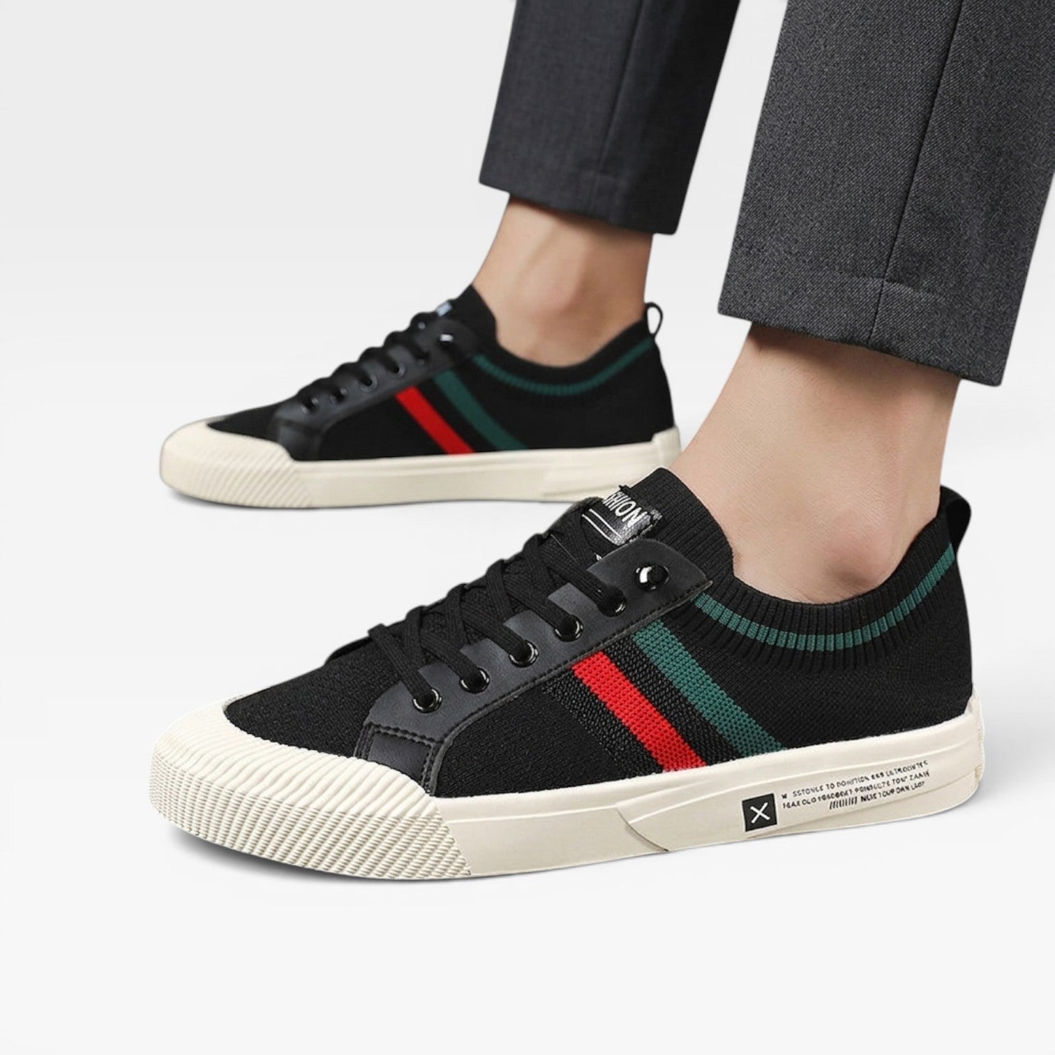 Corwin | Men's Knit Lace-Up Trainers - Casual Everyday Sneakers