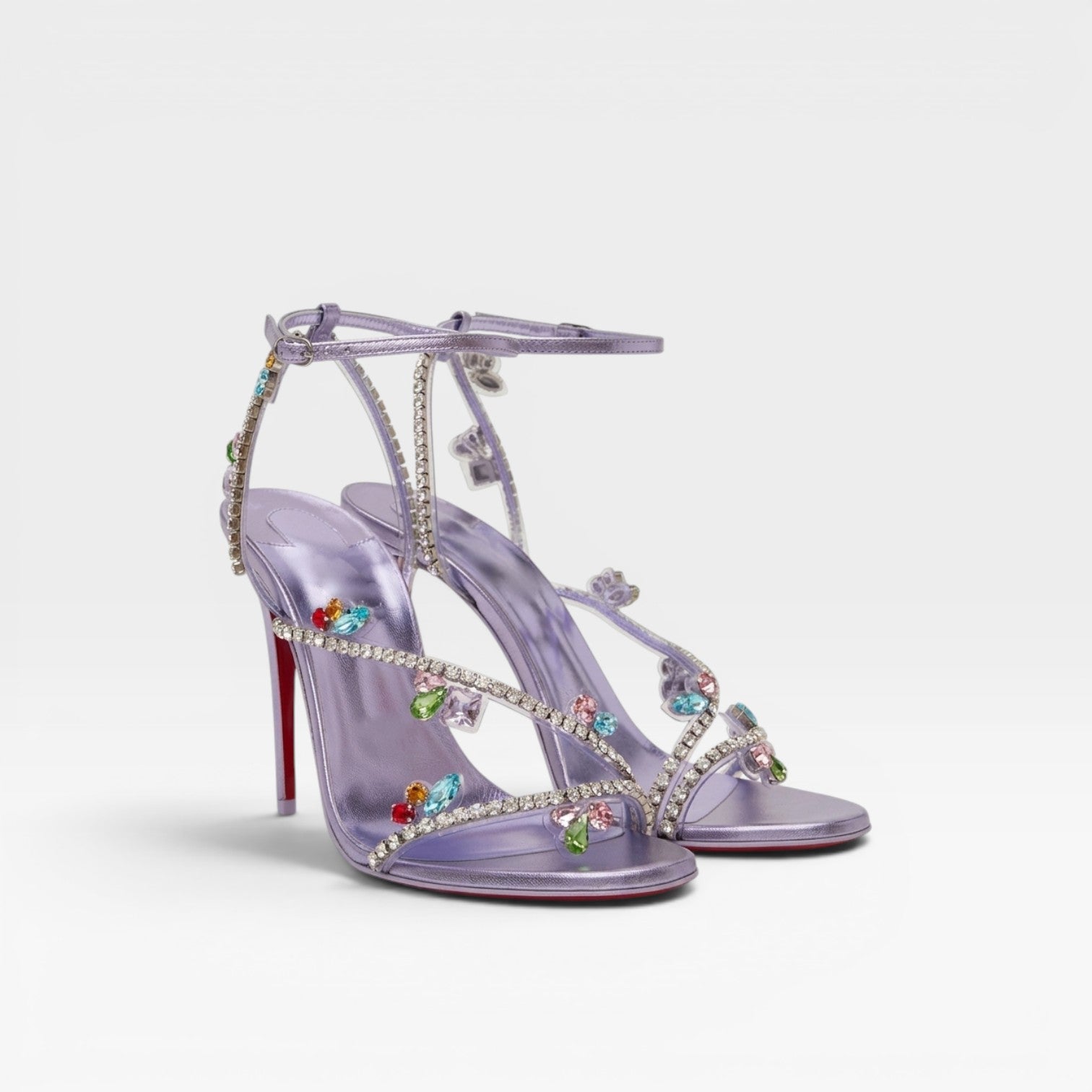 Aurelia | Women's Crystal Strappy Stiletto Heels – Elegant Evening Sandals