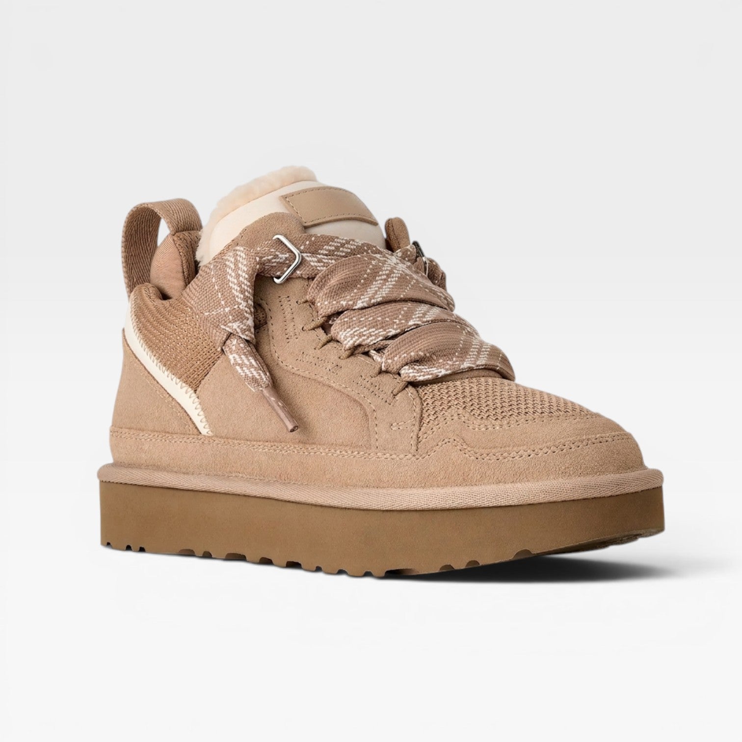 Rosamund | Women's Shearling Lined faux suede Trainers - Cozy Chunky Sneakers
