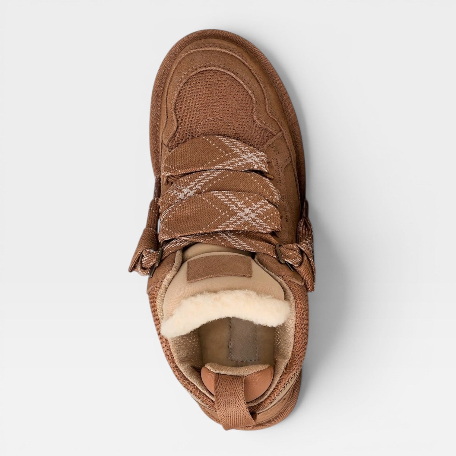 Rosamund | Women's Shearling Lined faux suede Trainers - Cozy Chunky Sneakers