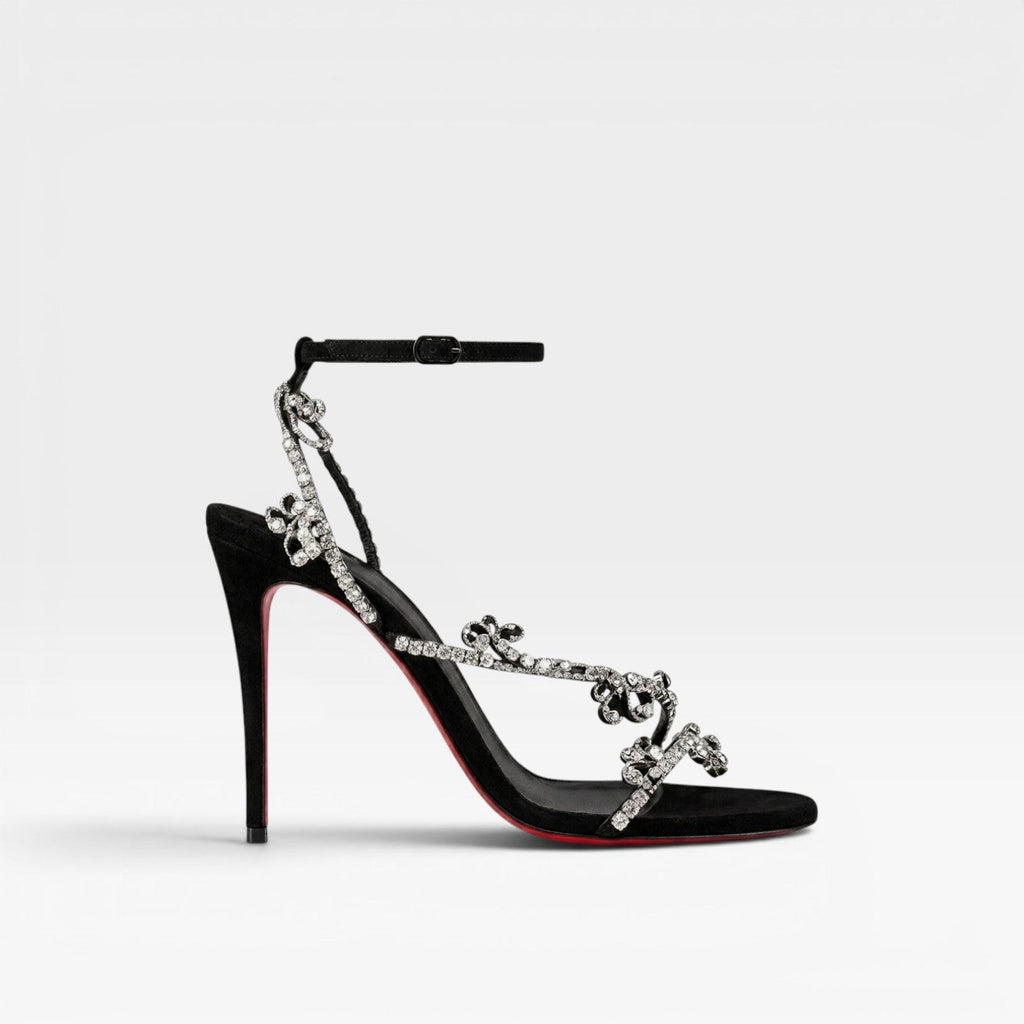 Aurelia | Women's Crystal Strappy Stiletto Heels – Elegant Evening Sandals