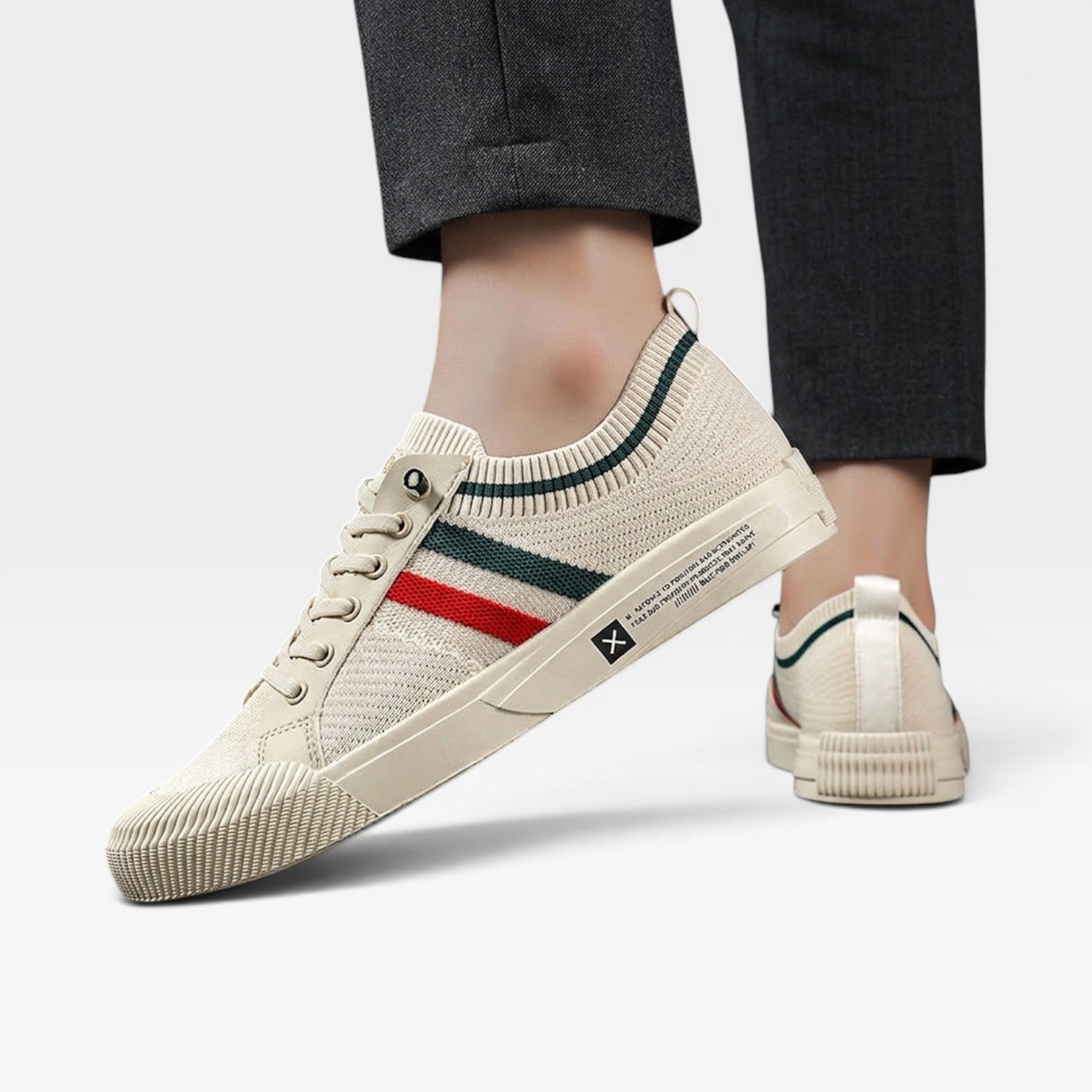 Corwin | Men's Knit Lace-Up Trainers - Casual Everyday Sneakers