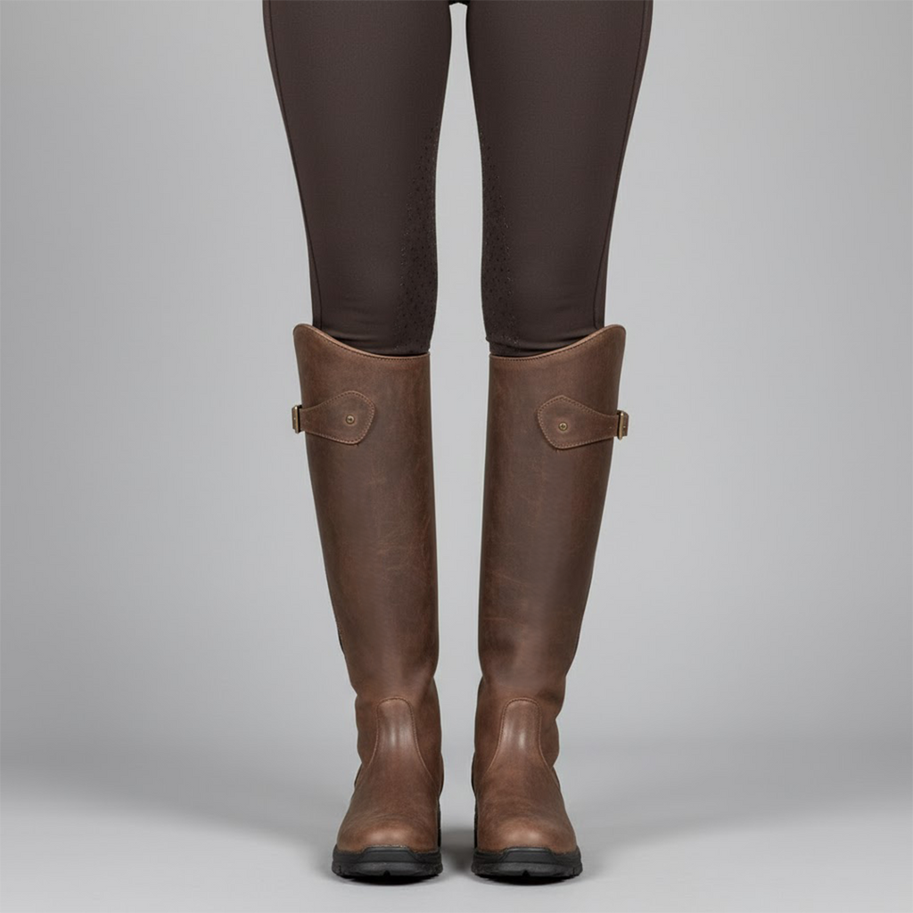 Elowen | Women's Leather-Look Riding Boots - Water-Resistant Outdoor Country Boots