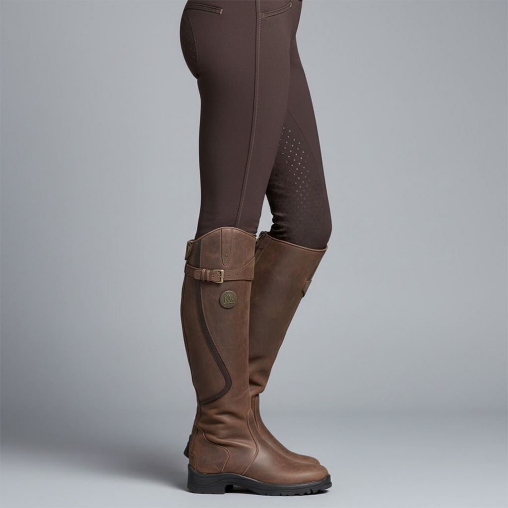 Elowen | Women's Leather-Look Riding Boots - Water-Resistant Outdoor Country Boots