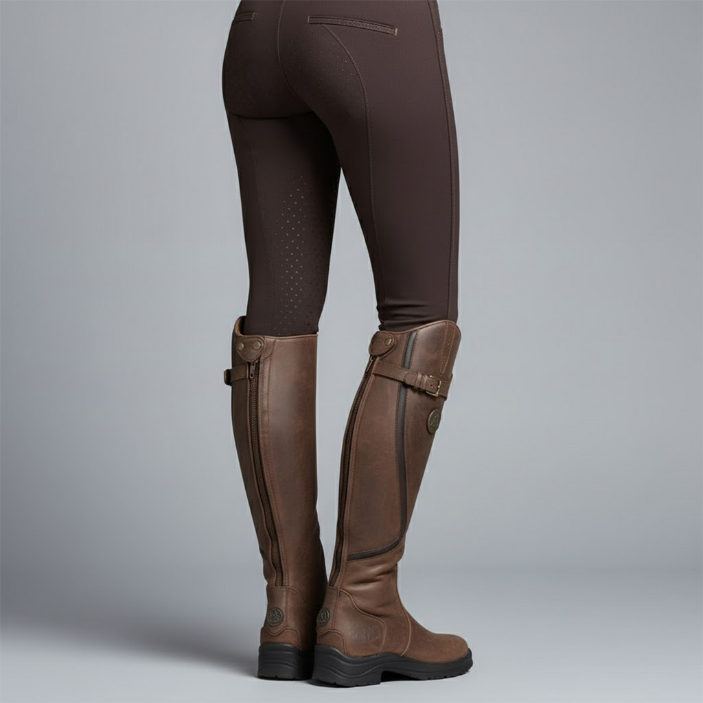 Elowen | Women's Leather-Look Riding Boots - Water-Resistant Outdoor Country Boots