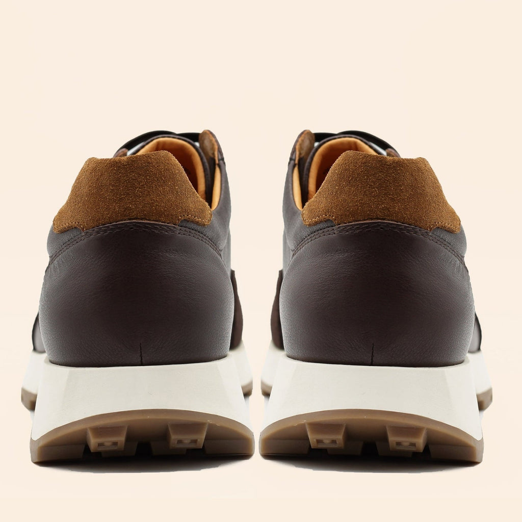 Dominic | Men's faux leather & suede-look Trainers - Lace-Up Cleated Sole Trainers