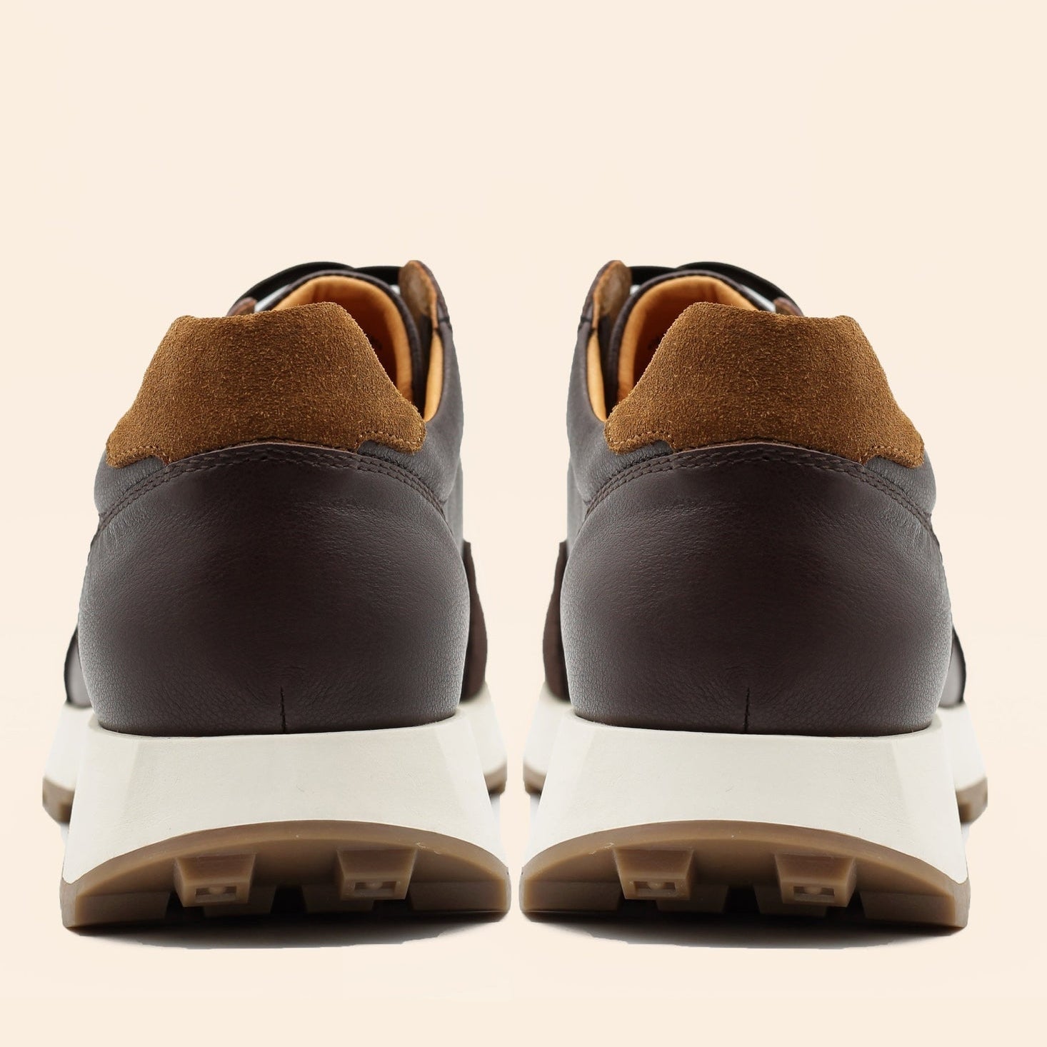 Dominic | Men's faux leather & suede-look Trainers - Lace-Up Cleated Sole Trainers