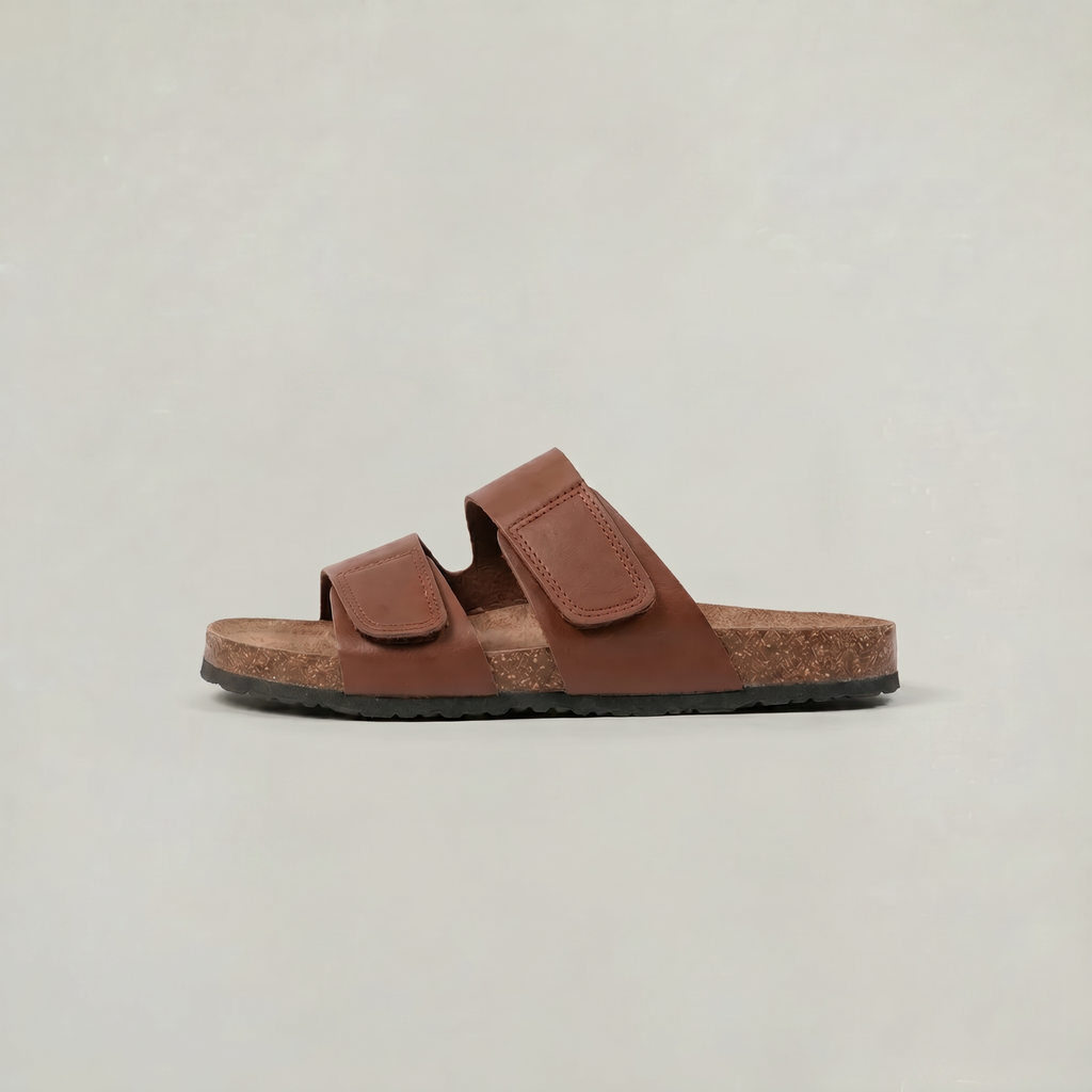 Theo | Men's Double Strap Slides – Adjustable Open-Toe Sandals