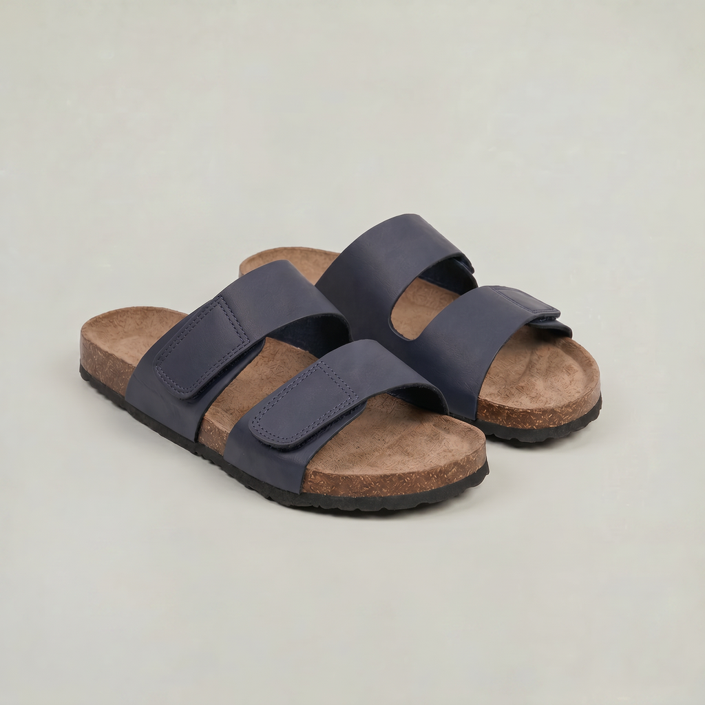 Theo | Men's Double Strap Slides – Adjustable Open-Toe Sandals