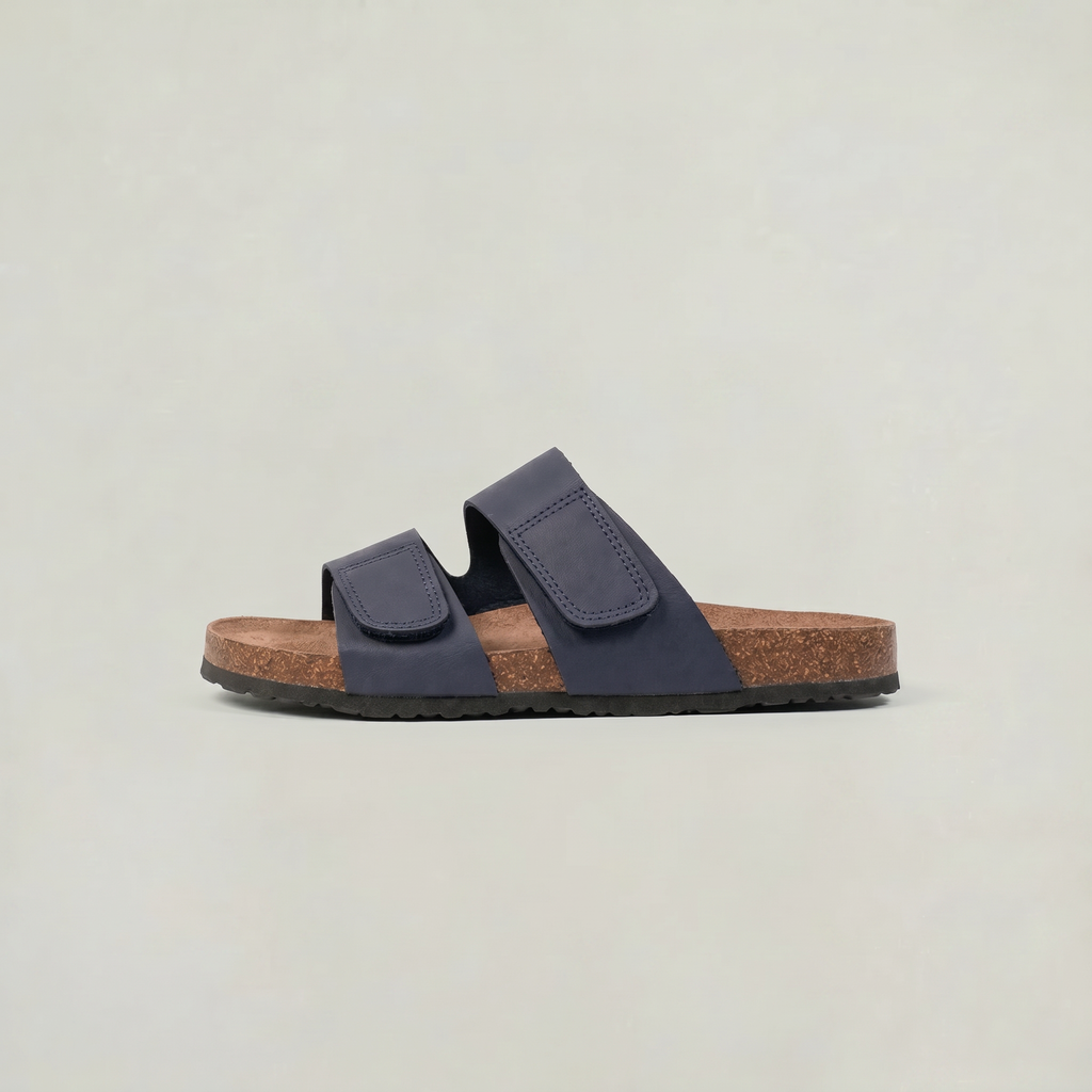Theo | Men's Double Strap Slides – Adjustable Open-Toe Sandals