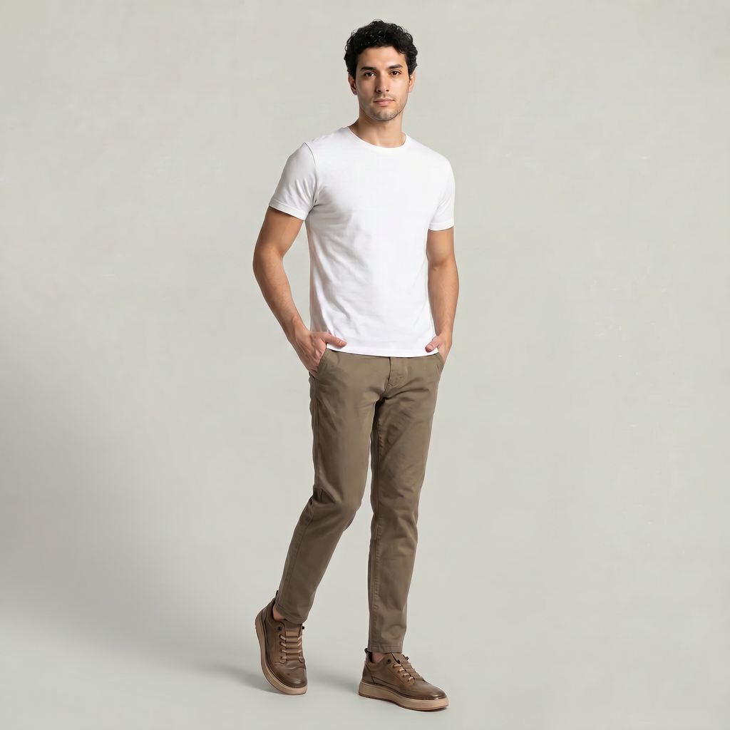 Roland | Men's Leather-Look Lace-Up Trainers - Chunky Sole Low-Top Sneakers