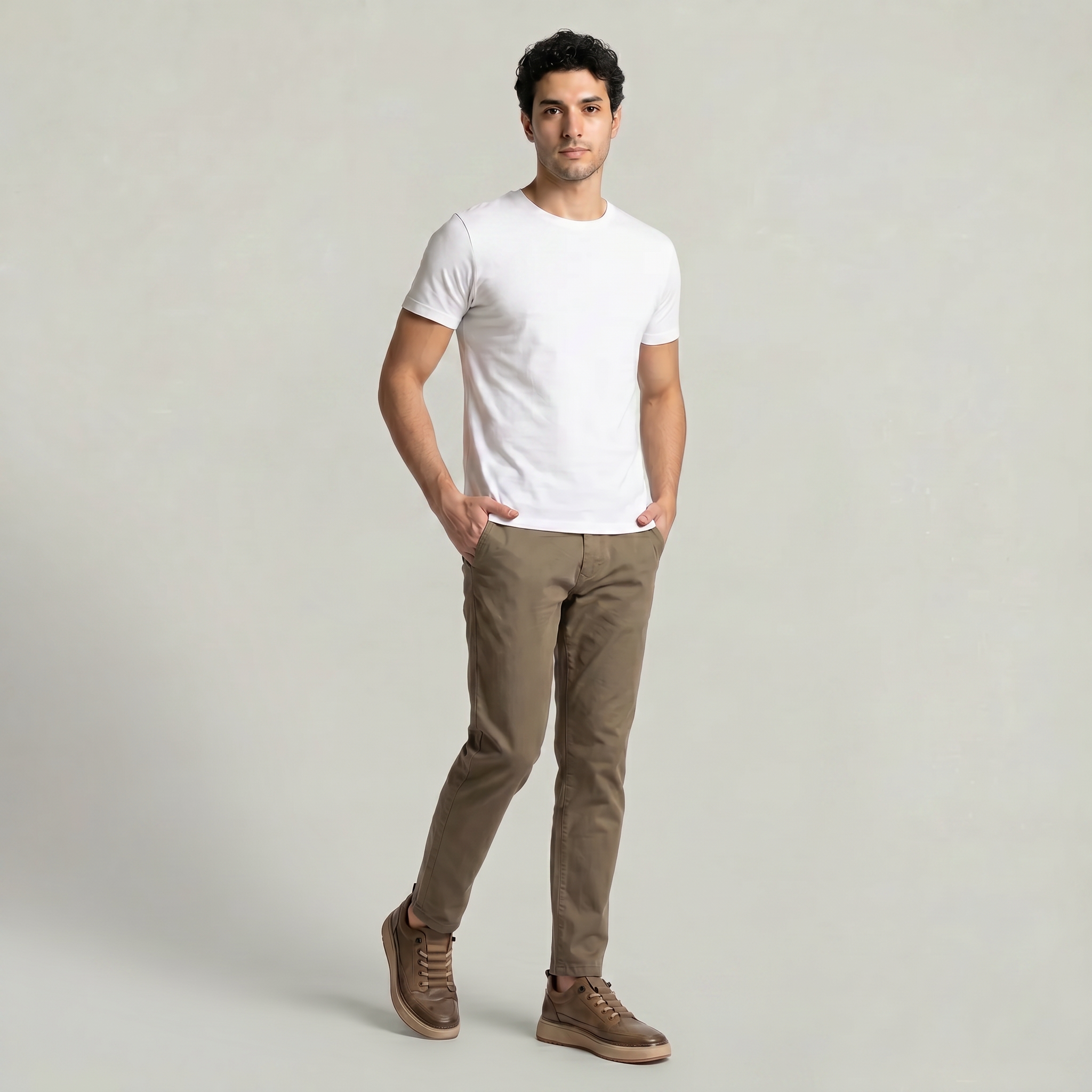 Roland | Men's Leather-Look Lace-Up Trainers - Chunky Sole Low-Top Sneakers
