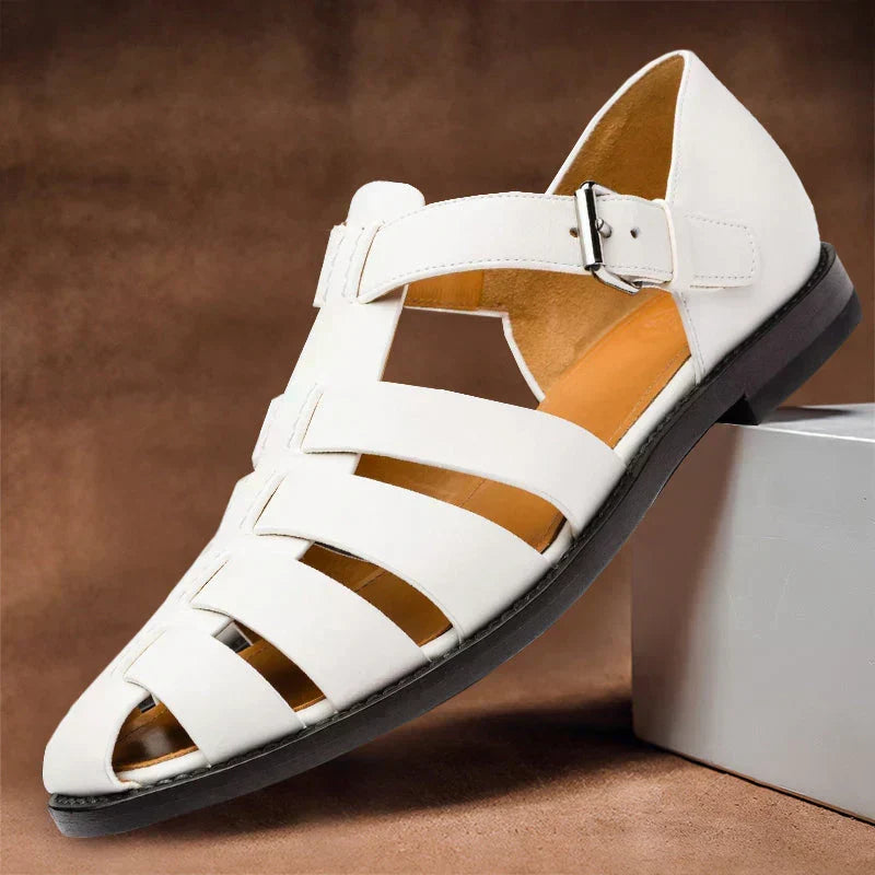 Rowan | Men's Leather-Look Sandals - Adjustable Strap Summer Sandals