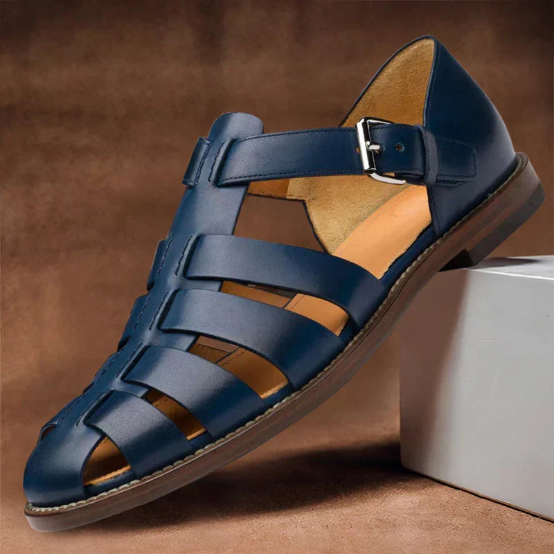 Rowan | Men's Leather-Look Sandals - Adjustable Strap Summer Sandals