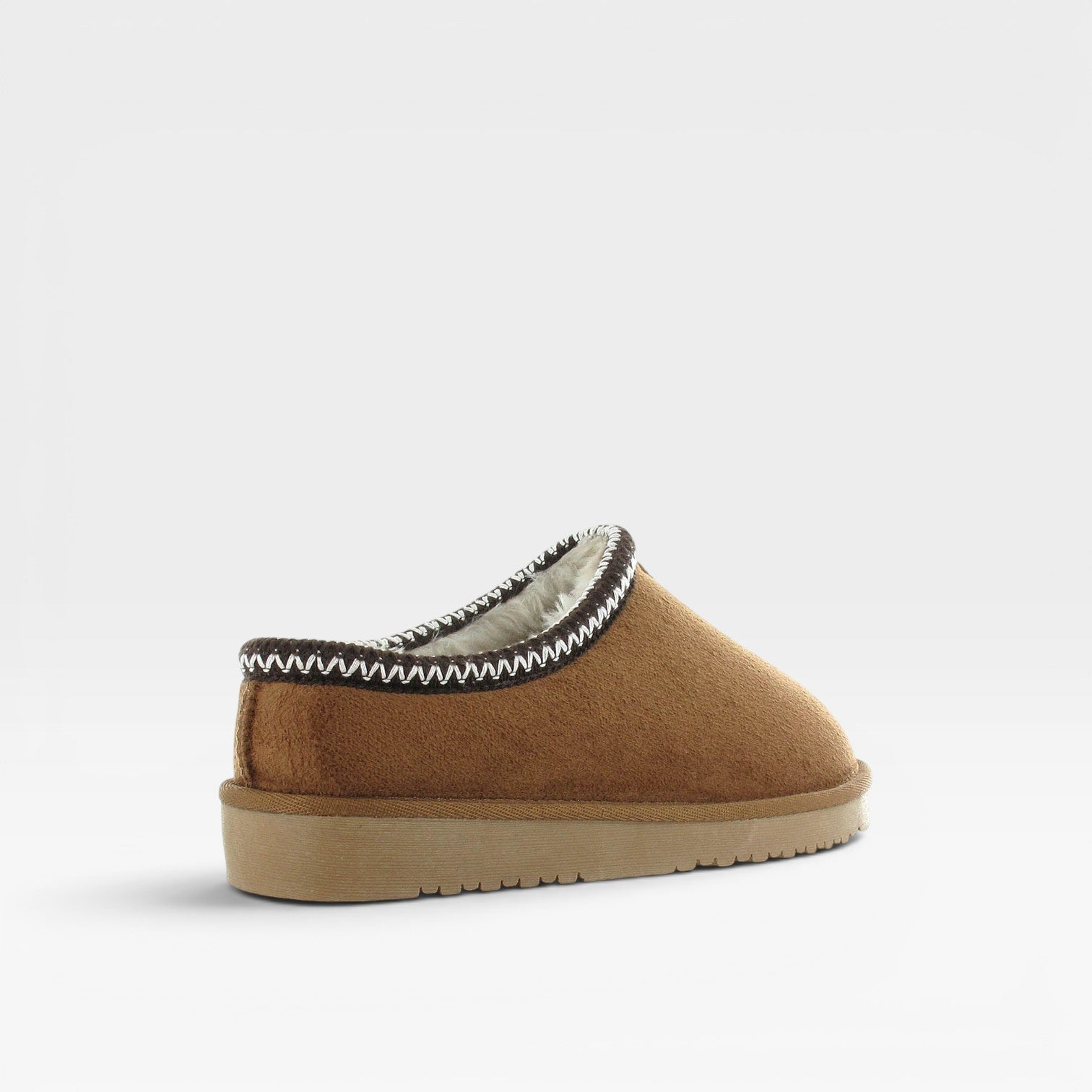 Petra | Women's Suede-Look Faux Fur Lined Clogs - Embroidered Slip-On Mule Slippers