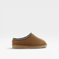 Petra | Women's Suede-Look Faux Fur Lined Clogs - Embroidered Slip-On Mule Slippers