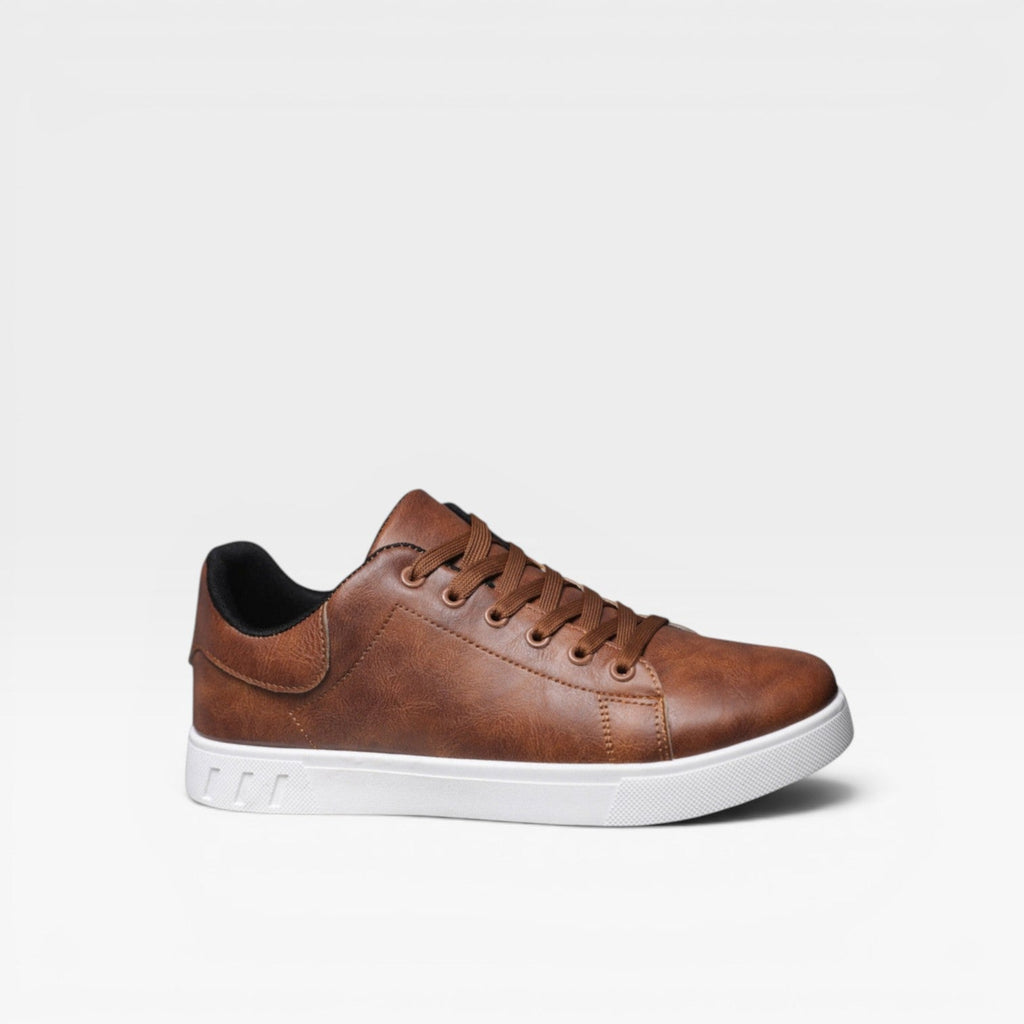 Noah | Men's Casual Leather Sneakers – Minimalist Lace-Up Low-Top Everyday Trainers
