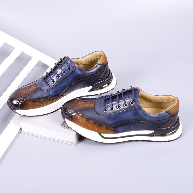 Vittorio | Men's Cowhide Leather Trainers – Cushioned Smart Casual Sneakers