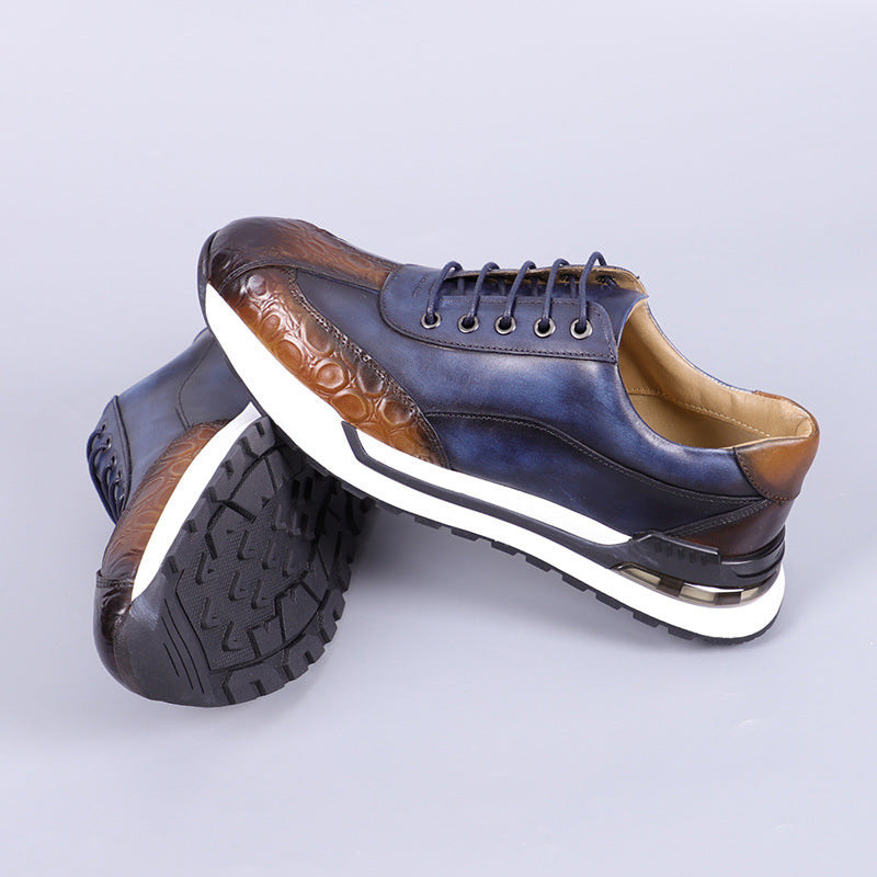 Vittorio | Men's Cowhide Leather Trainers – Cushioned Smart Casual Sneakers