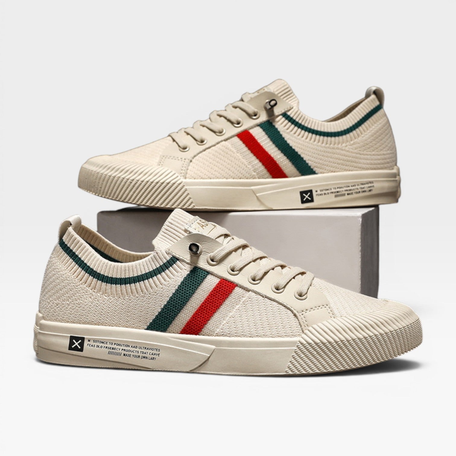 Corwin | Men's Knit Lace-Up Trainers - Casual Everyday Sneakers