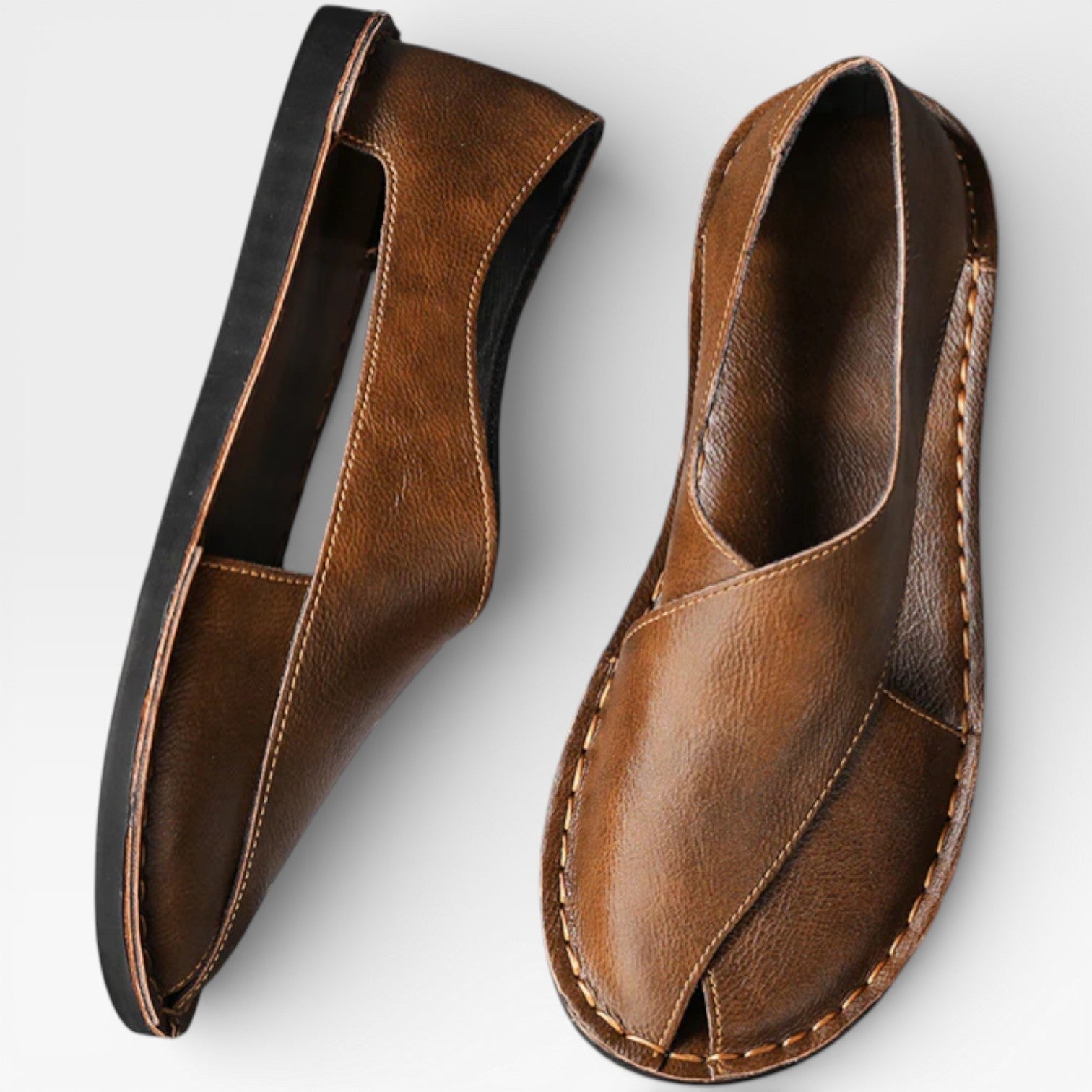 Marcus | Men's Leather-Look Sandals - Smart-Casual Summer Shoes