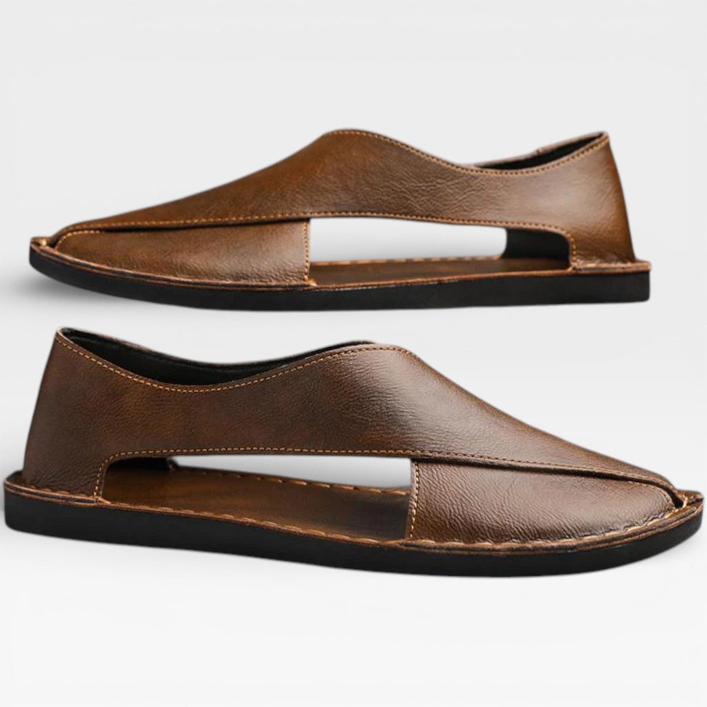Marcus | Men's Leather-Look Sandals - Smart-Casual Summer Shoes