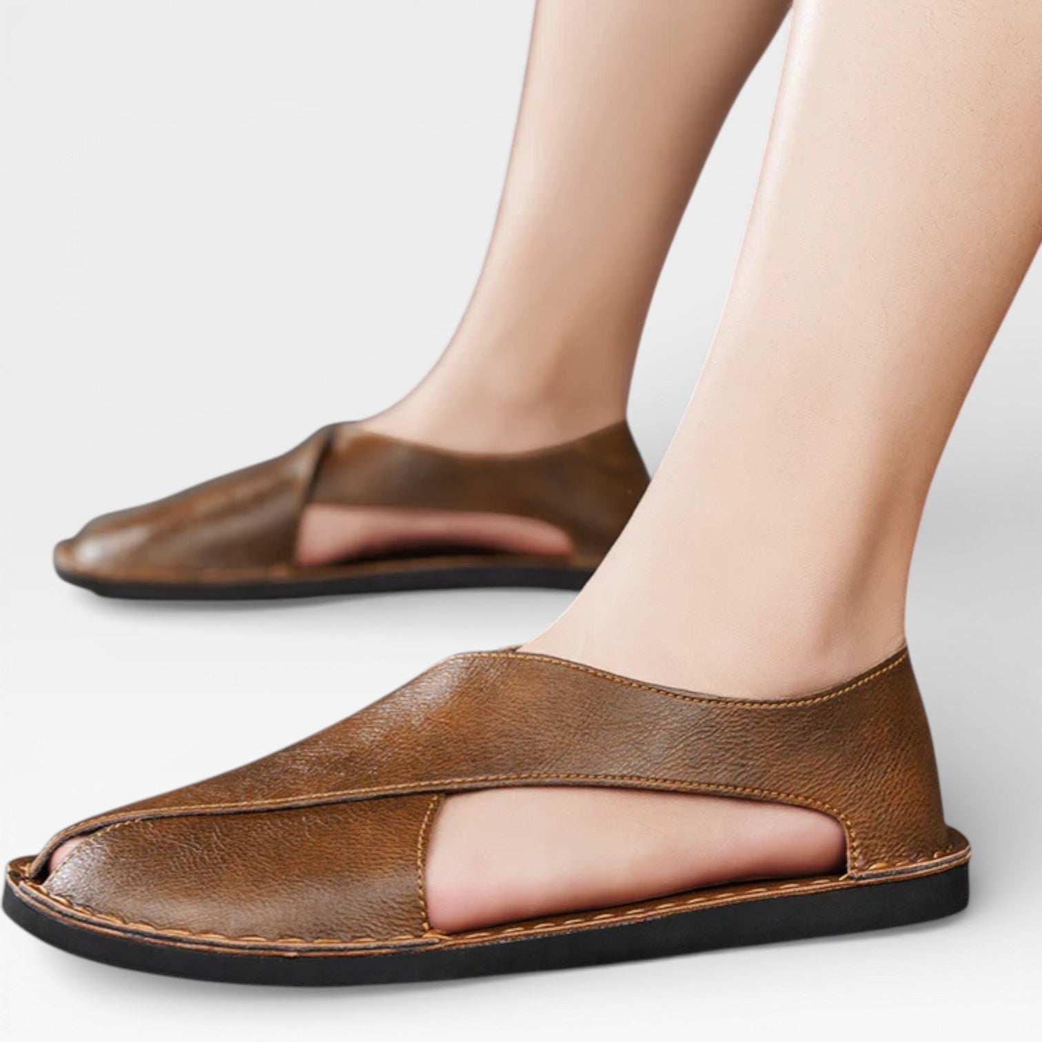 Marcus | Men's Leather-Look Sandals - Smart-Casual Summer Shoes
