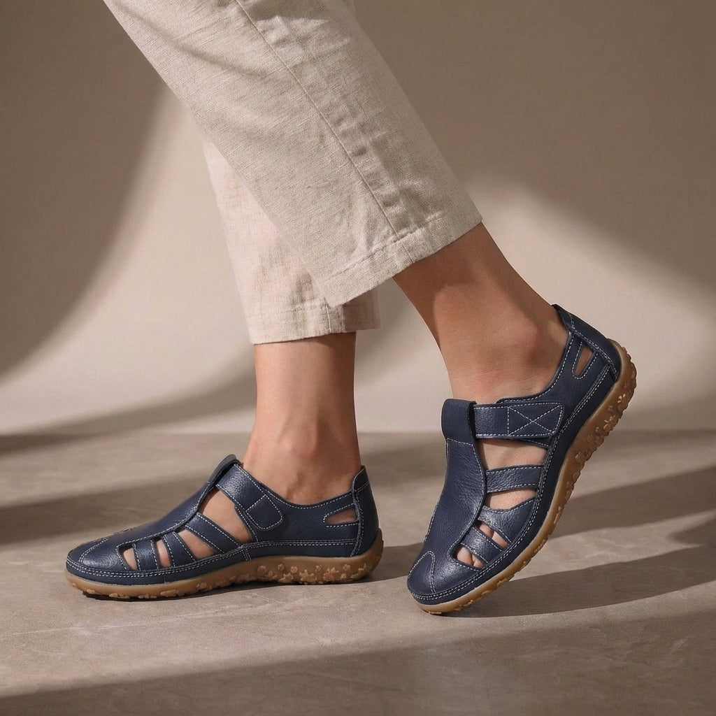 Bettina | Women's Adjustable Strap Closed-Toe Sandals - Everyday Summer Sandals