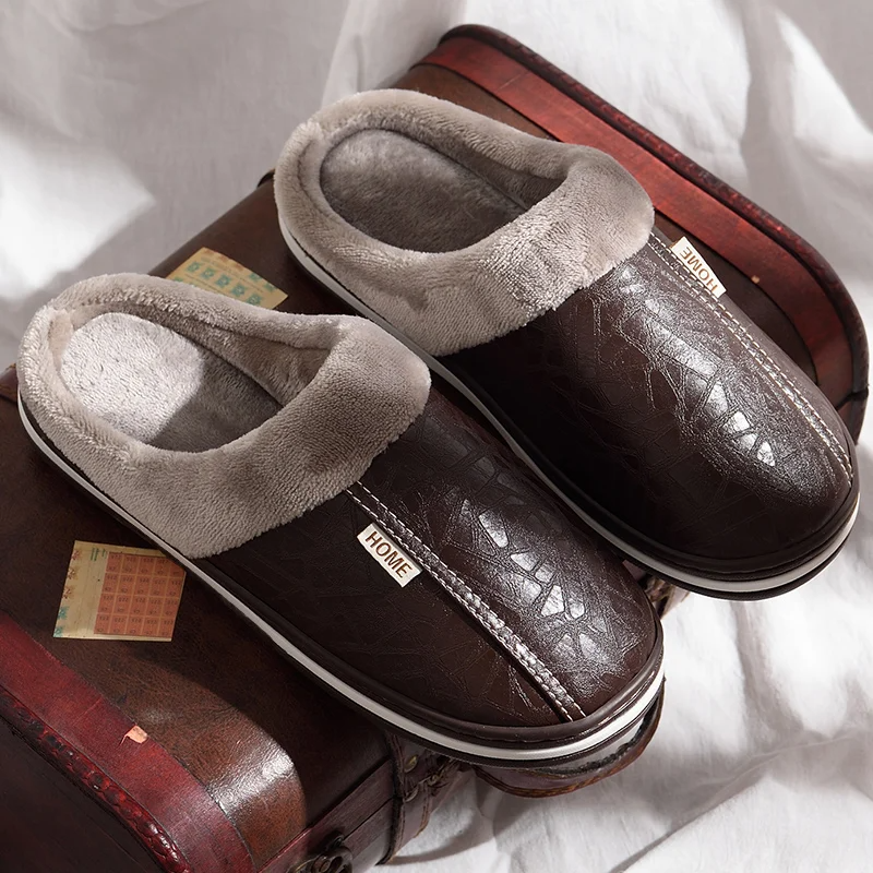 Herbert | Men's Leather-Look Cushioned Slides - Comfort Home & Poolside Sliders