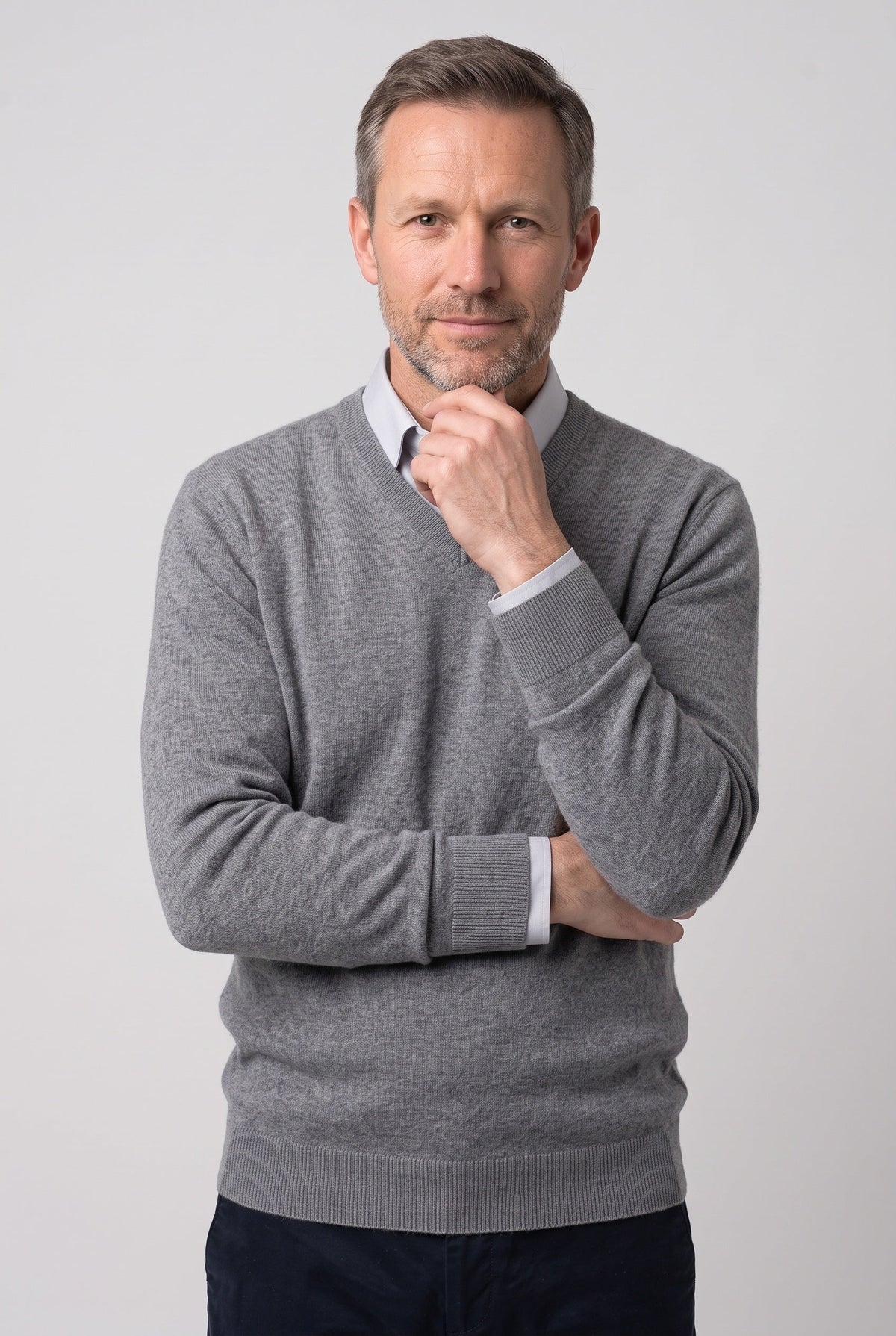 Norris | Men's Knitted Jumper - Crew and V Neck Ribbed Knitwear