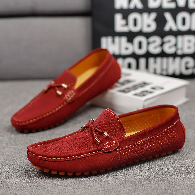 Ambrose | Men's Slip-On Loafers with Perforated Detail - Casual and Smart Loafers