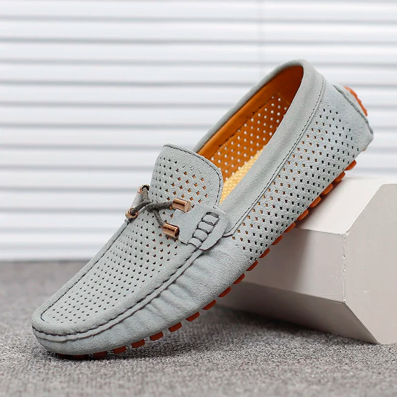 Ambrose | Men's Slip-On Loafers with Perforated Detail - Casual and Smart Loafers