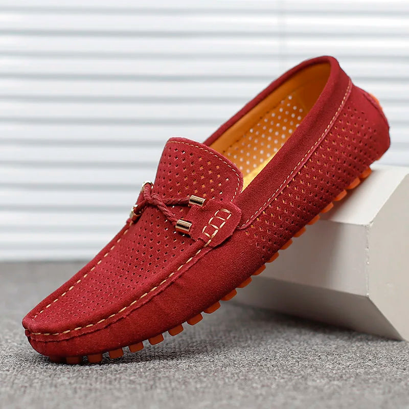 Ambrose | Men's Slip-On Loafers with Perforated Detail - Casual and Smart Loafers
