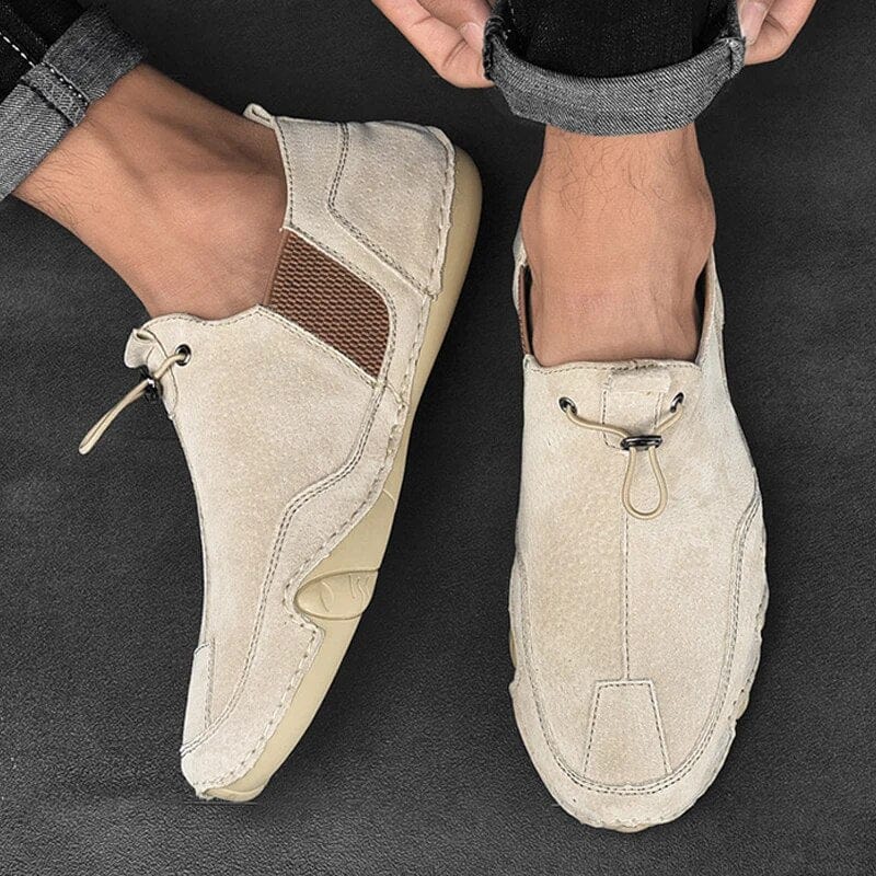 Nathaniel | Men's Slip-On Trainers - Elastic Lacing Anti-Slip Casual Shoes