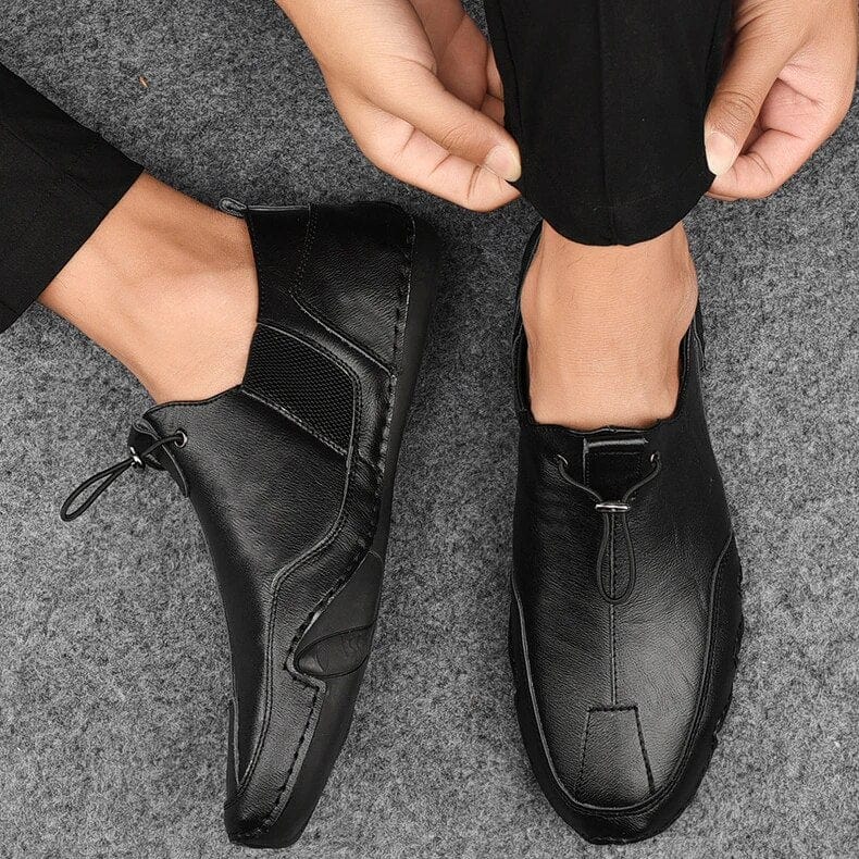 Nathaniel | Men's Slip-On Trainers - Elastic Lacing Anti-Slip Casual Shoes