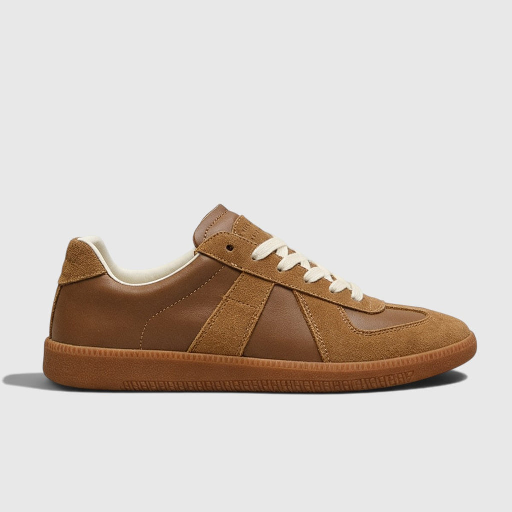Fintan | Men's Suede-Look Trainers - Cushioned Sole Lace-Up Trainers