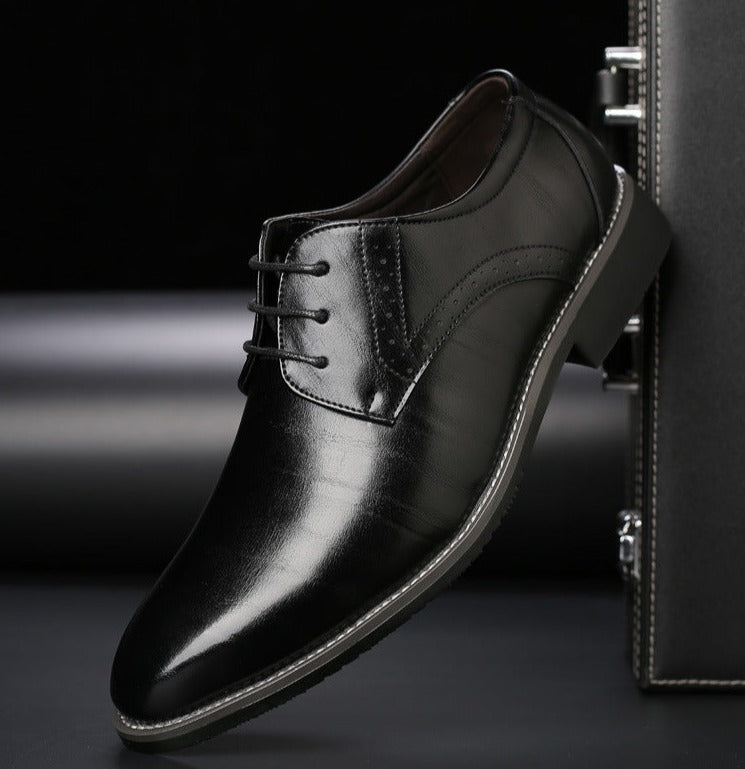 Frederick | Men's Lace-Up Formal Shoes - Round-Toe Rubber Sole Dress Shoes