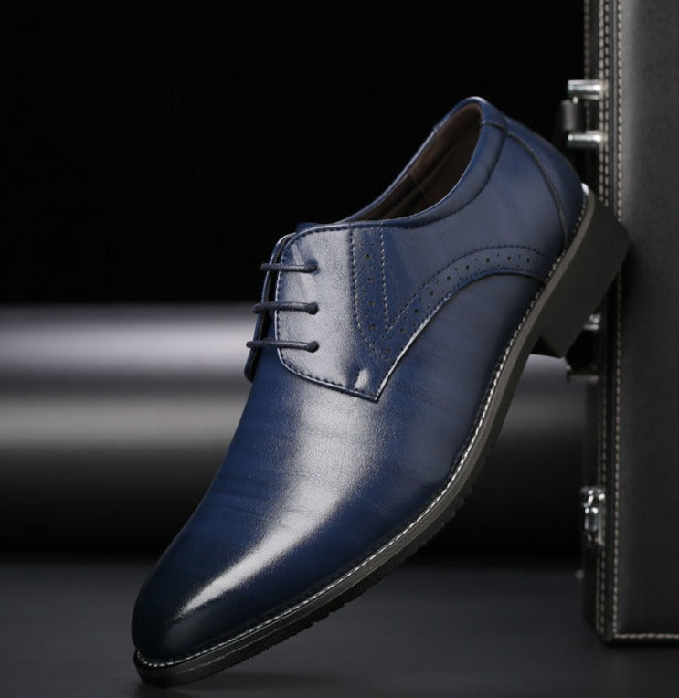 Frederick | Men's Lace-Up Formal Shoes - Round-Toe Rubber Sole Dress Shoes