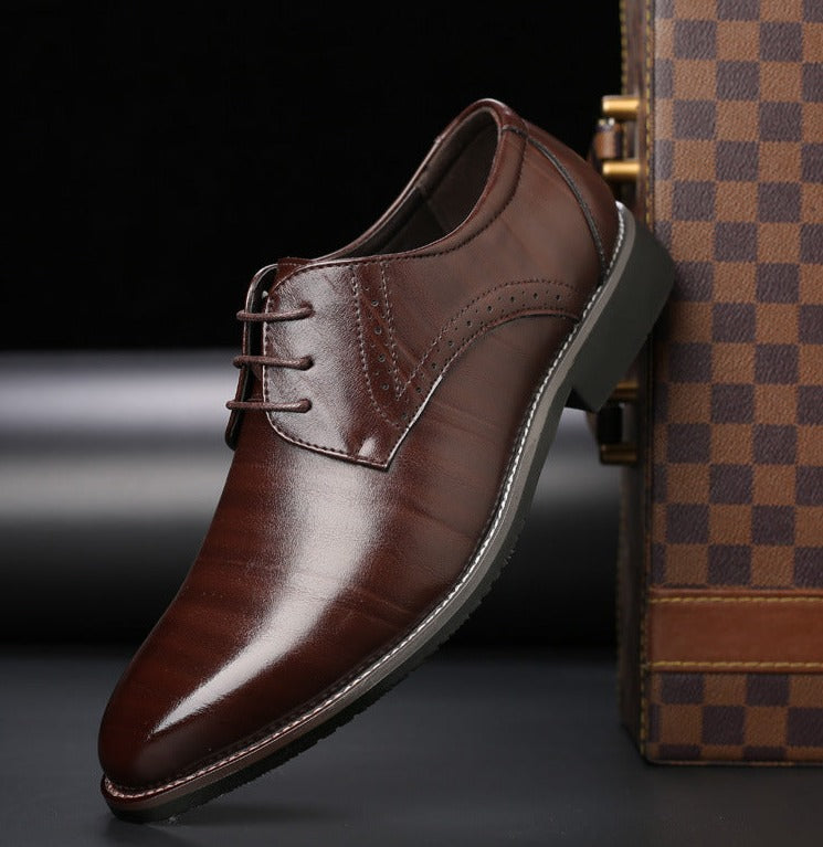 Frederick | Men's Lace-Up Formal Shoes - Round-Toe Rubber Sole Dress Shoes