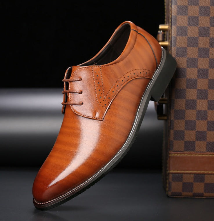 Frederick | Men's Lace-Up Formal Shoes - Round-Toe Rubber Sole Dress Shoes