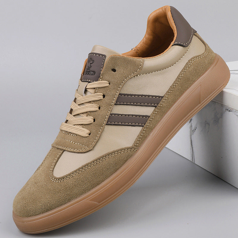 Barrett | Men's Suede-Look Retro Trainers - Lace-Up Casual Court Sneakers