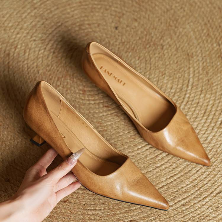 Evelyn | Women's Pointed-Toe Pumps – Kitten Heel Court Shoes